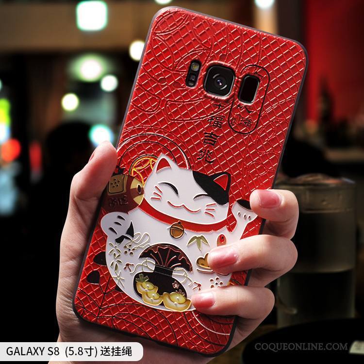 Samsung Galaxy S8 Personnalité Étoile Coque De Téléphone Créatif Marque De Tendance Rouge Incassable