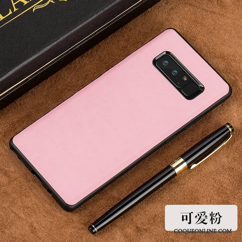 Samsung Galaxy S8+ Simple Étoile Incassable Support Rose Coque De Téléphone Étui En Cuir