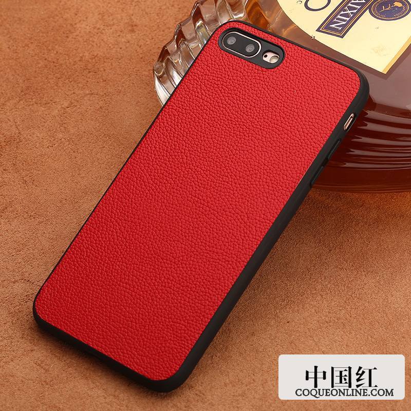 Samsung Galaxy S8+ Simple Étui En Cuir Marque De Tendance Coque De Téléphone Rouge Luxe Incassable