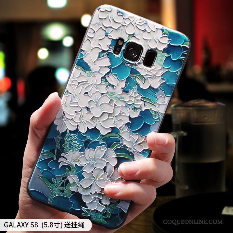 Samsung Galaxy S8 Style Chinois Coque De Téléphone Créatif Bleu Clair Étoile Tout Compris Silicone