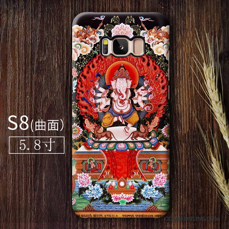 Samsung Galaxy S8 Tendance Bouddha Délavé En Daim Incassable Multicolore Coque De Téléphone Étoile