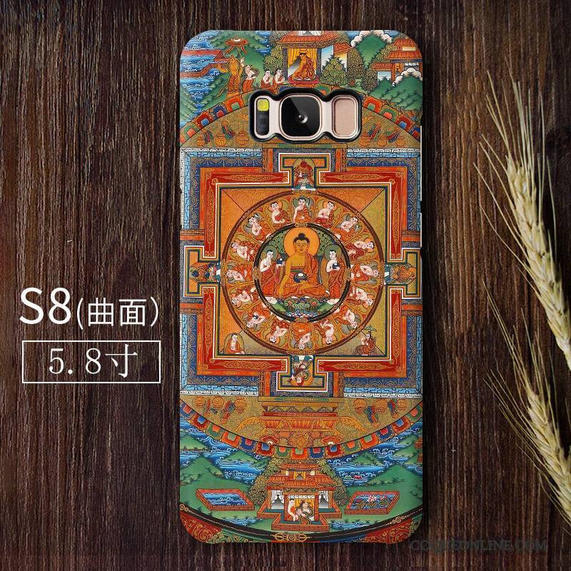 Samsung Galaxy S8 Tendance Bouddha Délavé En Daim Incassable Multicolore Coque De Téléphone Étoile