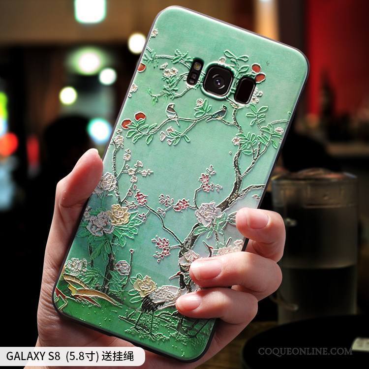 Samsung Galaxy S8 Tout Compris Style Chinois Personnalité Créatif Coque De Téléphone Silicone Vert