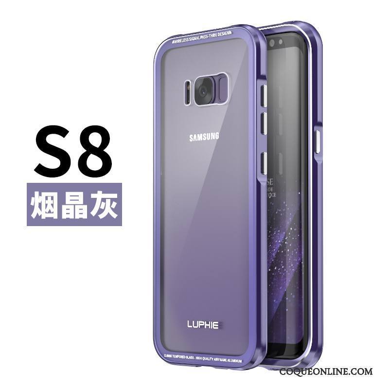 Samsung Galaxy S8 Étoile Coque Protection Étui Bleu Verre Trempé De Téléphone