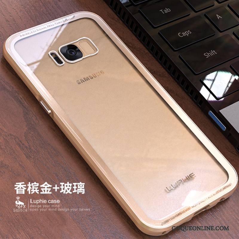 Samsung Galaxy S8 Étoile Coque Protection Étui Bleu Verre Trempé De Téléphone