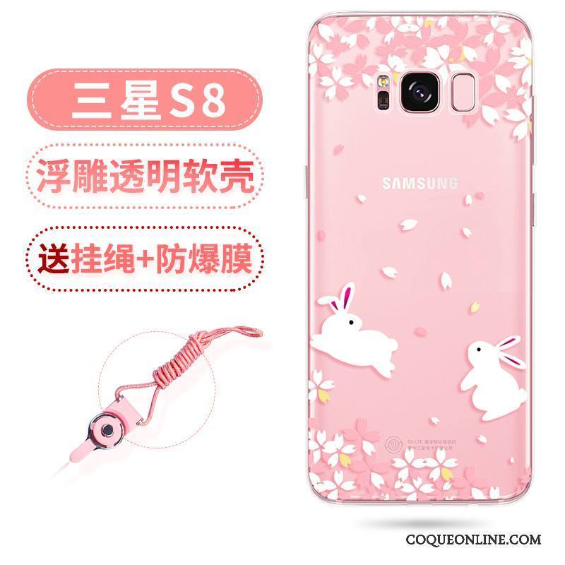 Samsung Galaxy S8 Étoile Incassable Coque De Téléphone Transparent Ornements Suspendus Gaufrage Silicone