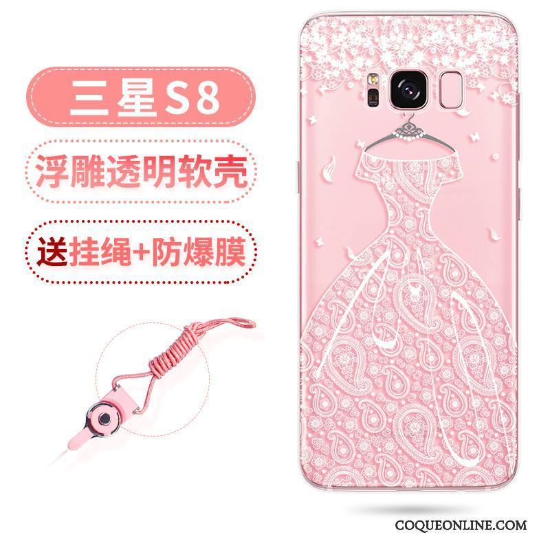 Samsung Galaxy S8 Étoile Incassable Coque De Téléphone Transparent Ornements Suspendus Gaufrage Silicone