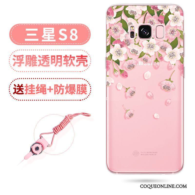 Samsung Galaxy S8 Étoile Incassable Coque De Téléphone Transparent Ornements Suspendus Gaufrage Silicone