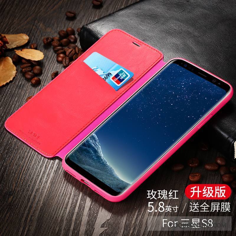 Samsung Galaxy S8 Étoile Incassable Housse Téléphone Portable Coque Tout Compris Rouge