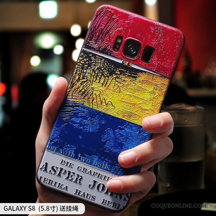 Samsung Galaxy S8+ Étoile Personnalité Créatif Tout Compris Bleu Clair Silicone Coque De Téléphone