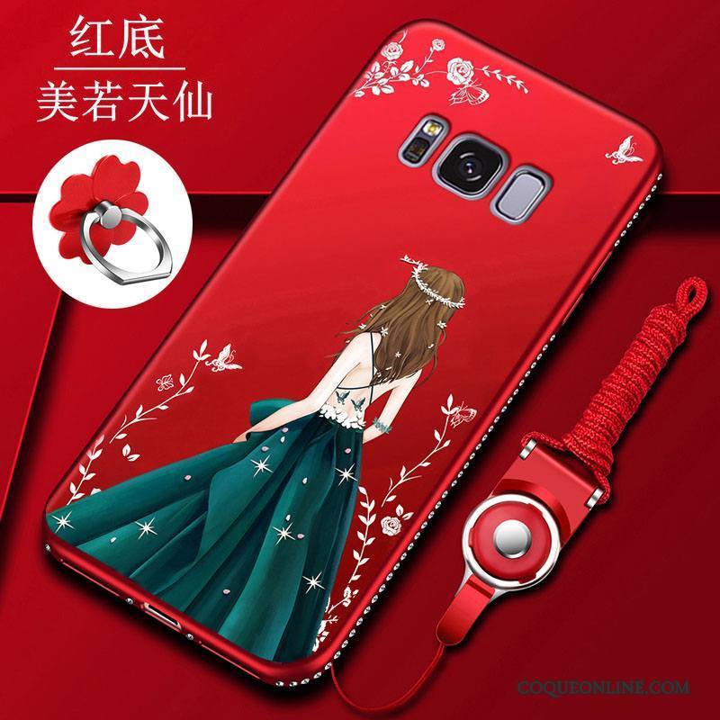 Samsung Galaxy S8+ Étoile Étui Fluide Doux Rouge Protection Silicone Coque De Téléphone