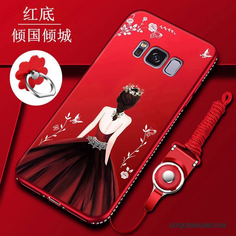 Samsung Galaxy S8+ Étoile Étui Fluide Doux Rouge Protection Silicone Coque De Téléphone