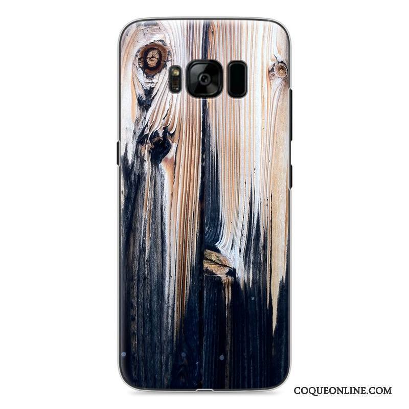 Samsung Galaxy S8 Étui Grain De Bois Personnalité Peinture Gris Étoile Coque De Téléphone