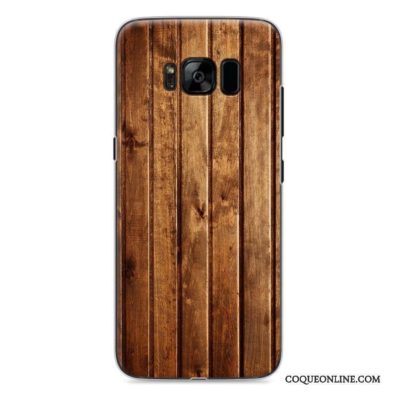 Samsung Galaxy S8 Étui Grain De Bois Personnalité Peinture Gris Étoile Coque De Téléphone