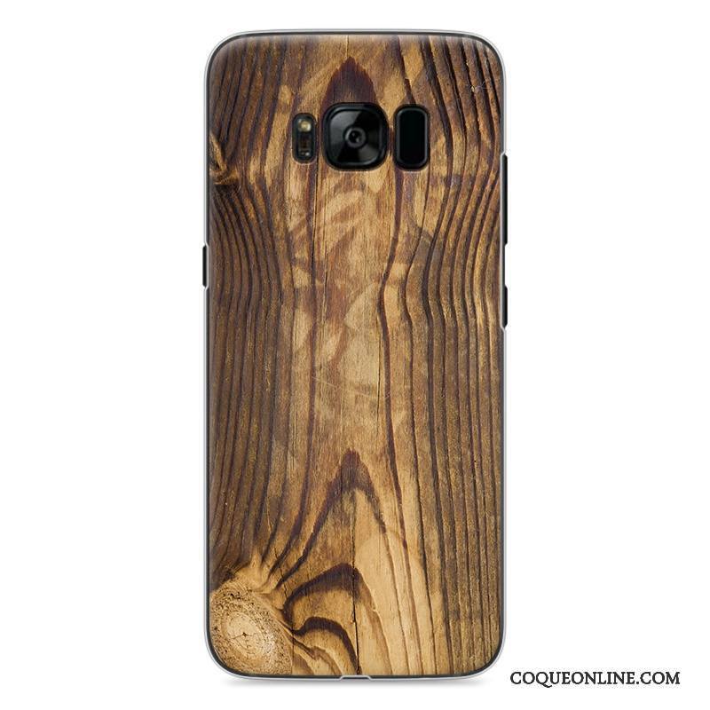 Samsung Galaxy S8 Étui Grain De Bois Personnalité Peinture Gris Étoile Coque De Téléphone