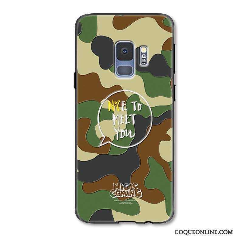 Samsung Galaxy S9+ Camouflage Vert Incassable Bleu Étoile Coque De Téléphone Nouveau