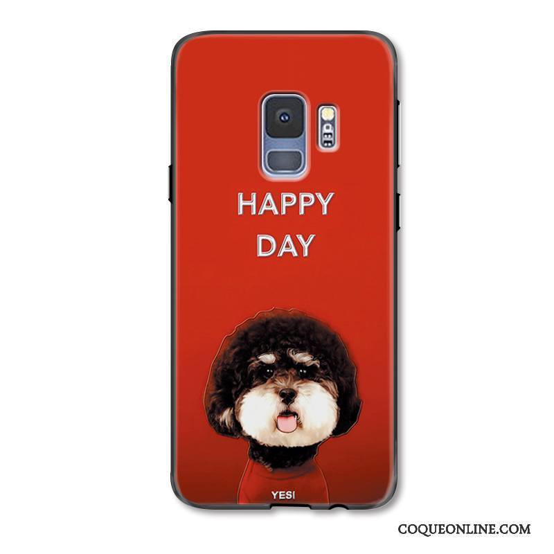 Samsung Galaxy S9+ Charmant Peinture Rouge Étoile Protection Dessin Animé Coque De Téléphone