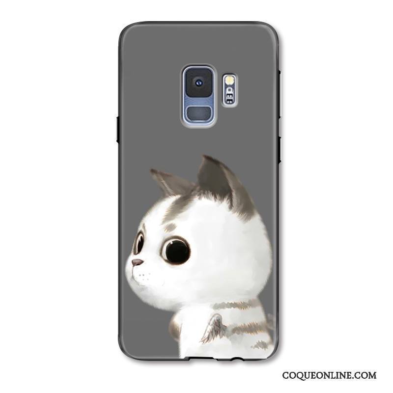 Samsung Galaxy S9+ Coque Ange Amoureux Protection Gris Étoile Charmant Incassable