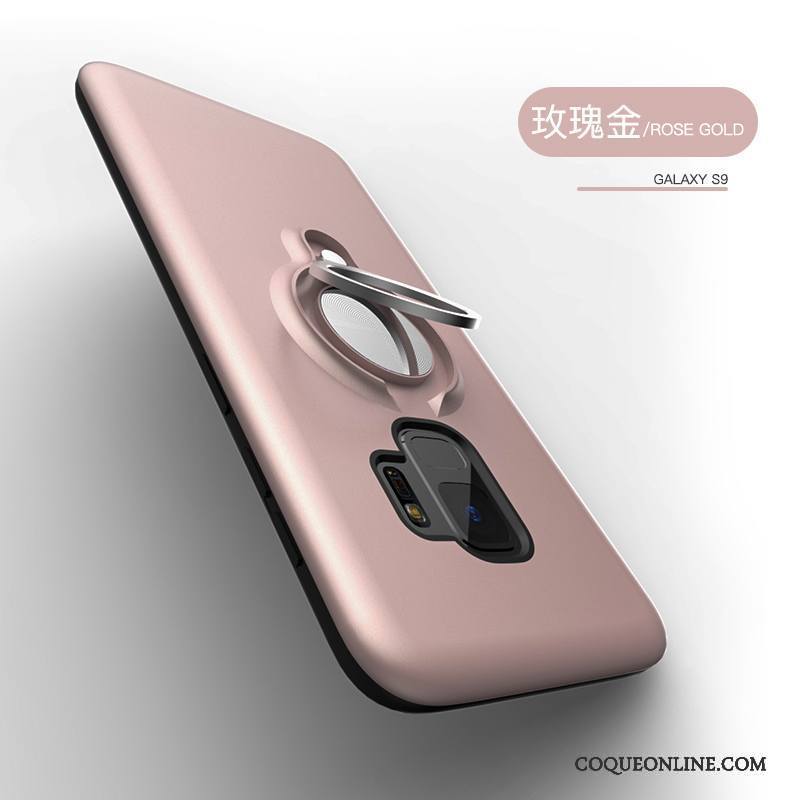 Samsung Galaxy S9+ Coque Anneau Rose Créatif Étui Étoile Support