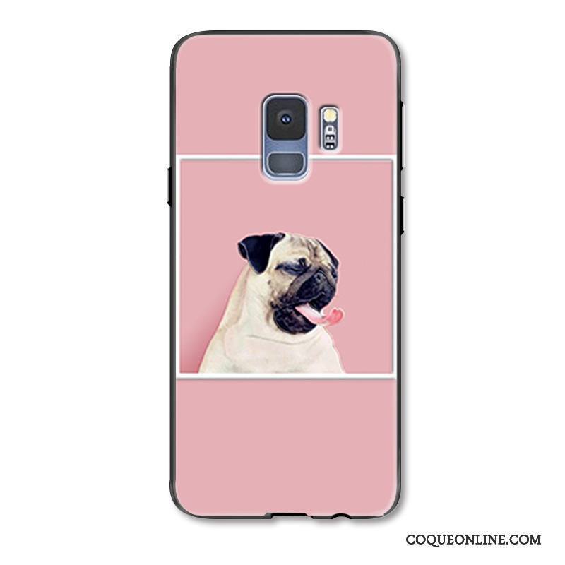 Samsung Galaxy S9+ Coque Chat Gaufrage Bovins Étoile Ornements Suspendus Blanc Charmant