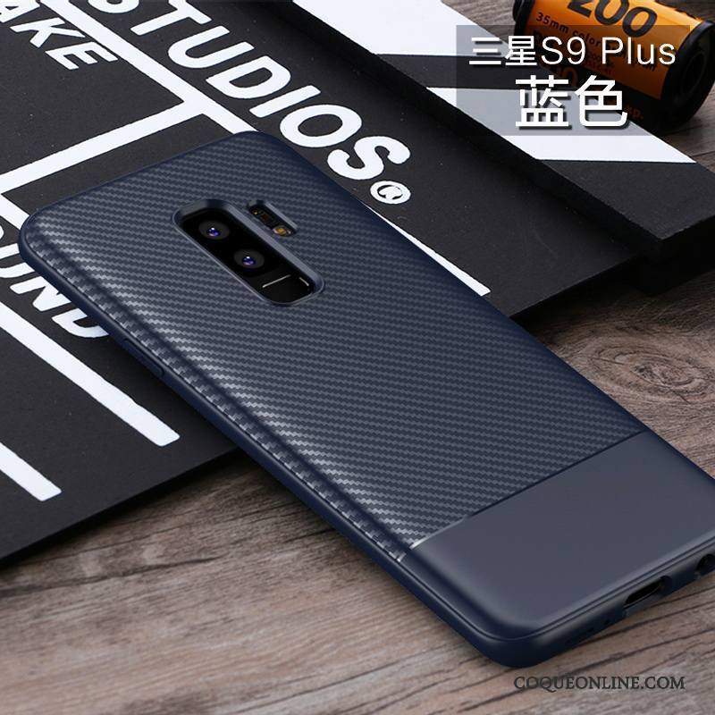 Samsung Galaxy S9+ Coque De Téléphone Créatif Incassable Silicone Bleu Étui Délavé En Daim