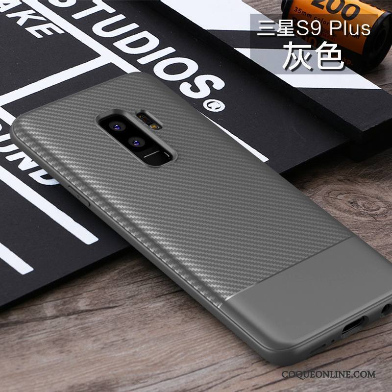 Samsung Galaxy S9+ Coque De Téléphone Créatif Incassable Silicone Bleu Étui Délavé En Daim