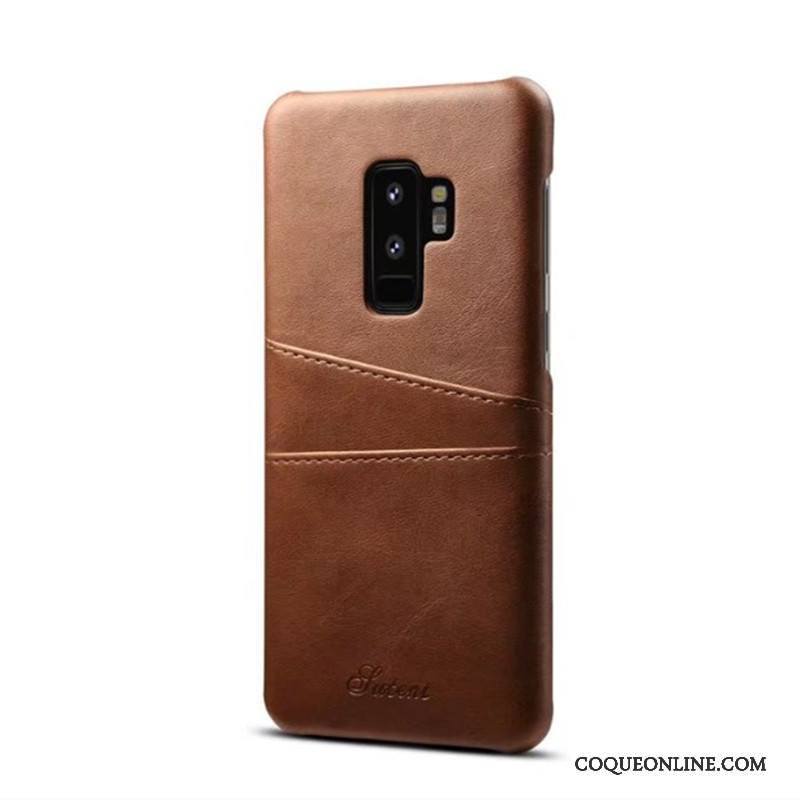 Samsung Galaxy S9 Coque De Téléphone Incassable Cuir Véritable Carte Étoile Petit Étui