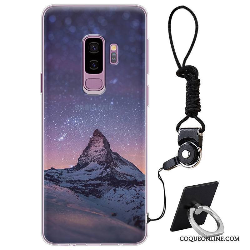 Samsung Galaxy S9+ Coque De Téléphone Silicone Étoile Protection Marque De Tendance Violet Personnalité