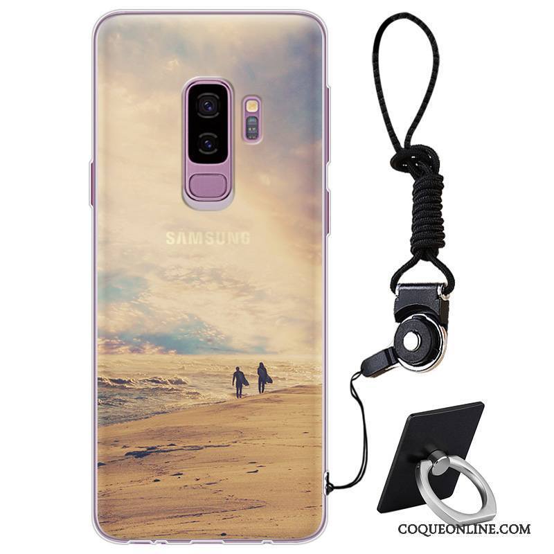 Samsung Galaxy S9+ Coque De Téléphone Silicone Étoile Protection Marque De Tendance Violet Personnalité