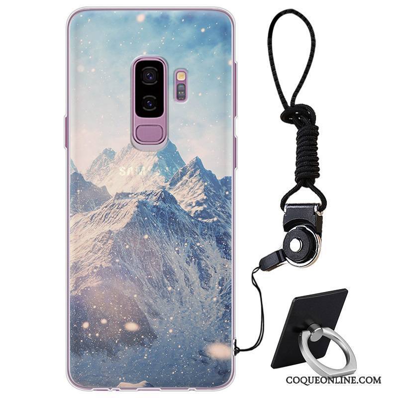 Samsung Galaxy S9+ Coque De Téléphone Silicone Étoile Protection Marque De Tendance Violet Personnalité