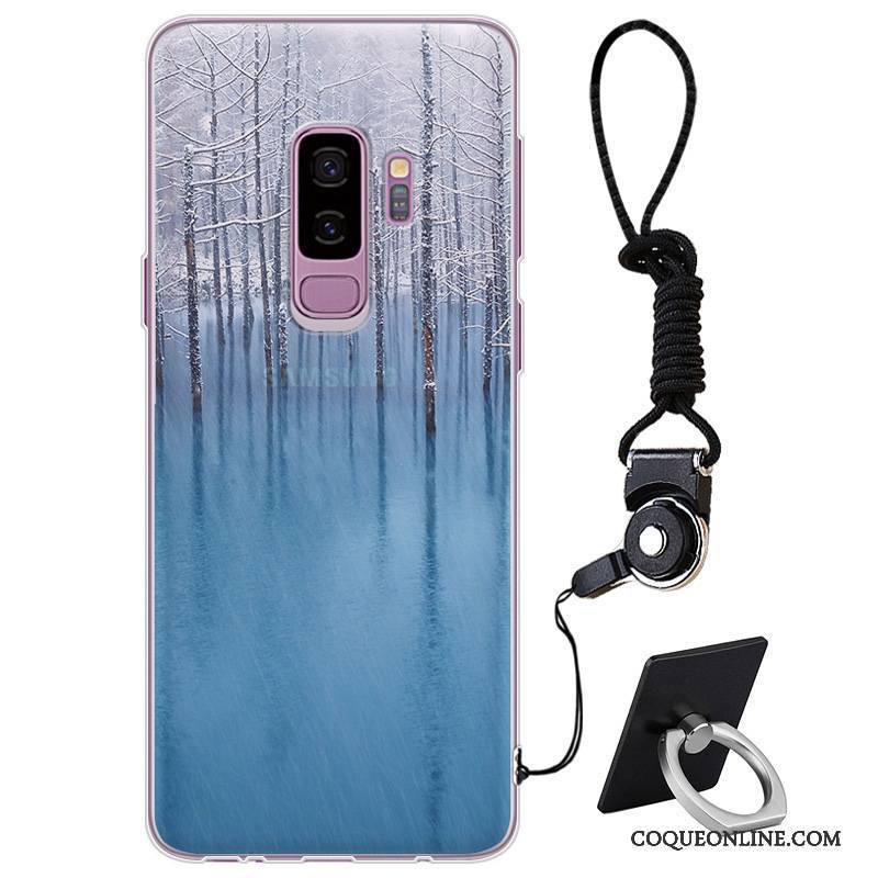 Samsung Galaxy S9+ Coque De Téléphone Silicone Étoile Protection Marque De Tendance Violet Personnalité