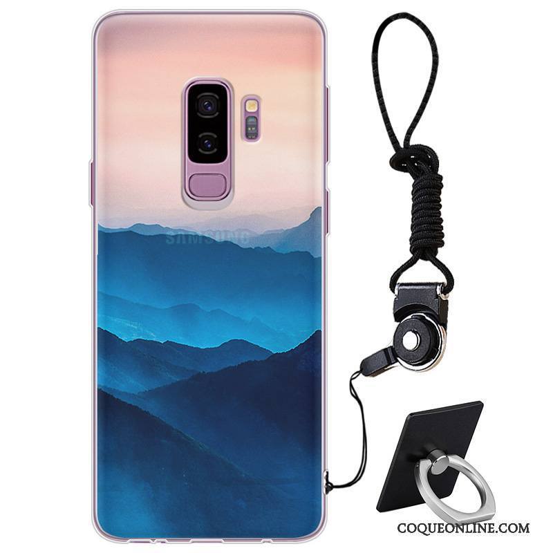 Samsung Galaxy S9+ Coque De Téléphone Silicone Étoile Protection Marque De Tendance Violet Personnalité