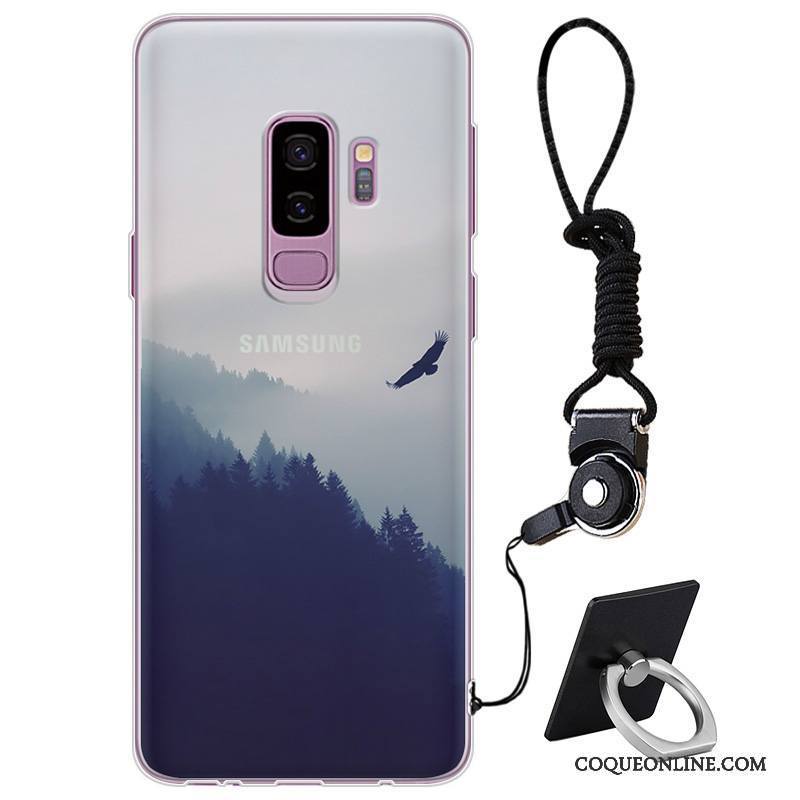 Samsung Galaxy S9+ Coque De Téléphone Silicone Étoile Protection Marque De Tendance Violet Personnalité