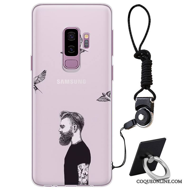 Samsung Galaxy S9+ Coque De Téléphone Silicone Étoile Protection Marque De Tendance Violet Personnalité