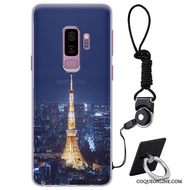 Samsung Galaxy S9+ Coque De Téléphone Silicone Étoile Protection Marque De Tendance Violet Personnalité