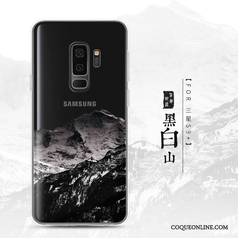 Samsung Galaxy S9+ Coque De Téléphone Transparent Incassable Fluide Doux Paysage Créatif Silicone