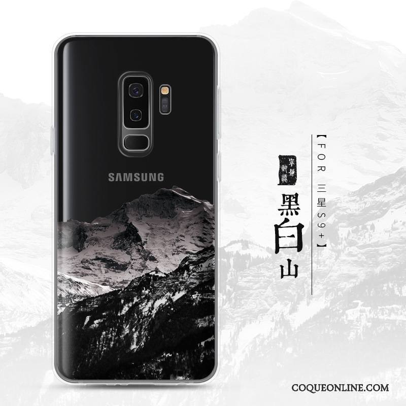 Samsung Galaxy S9+ Coque De Téléphone Transparent Incassable Fluide Doux Paysage Créatif Silicone