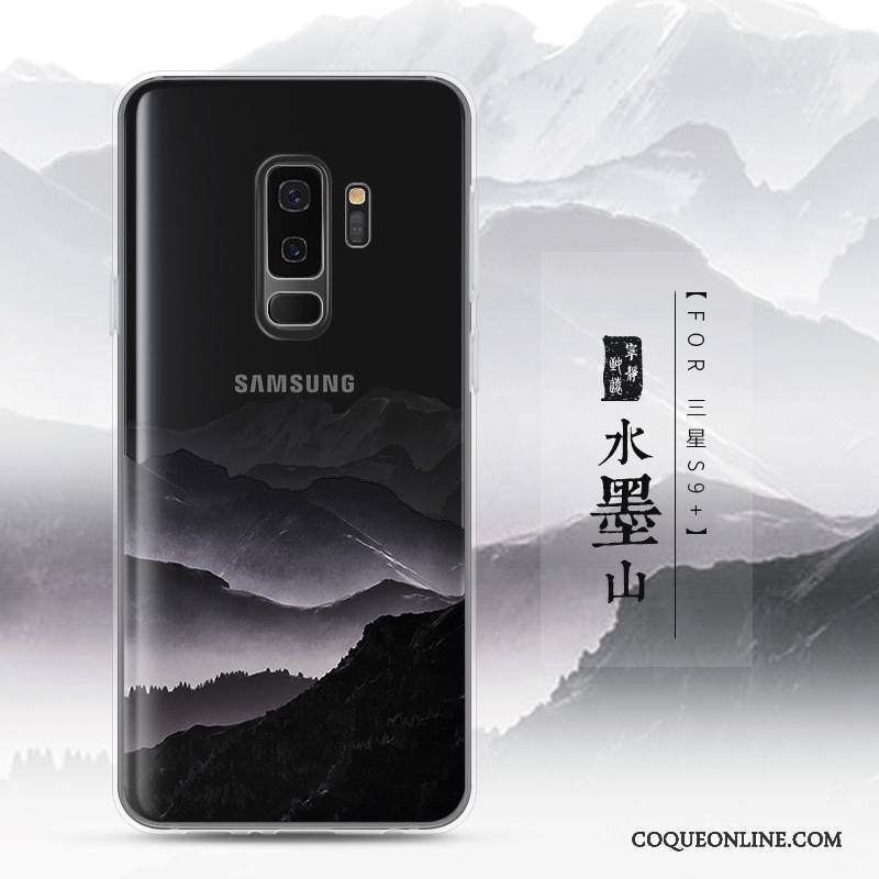 Samsung Galaxy S9+ Coque De Téléphone Transparent Incassable Fluide Doux Paysage Créatif Silicone