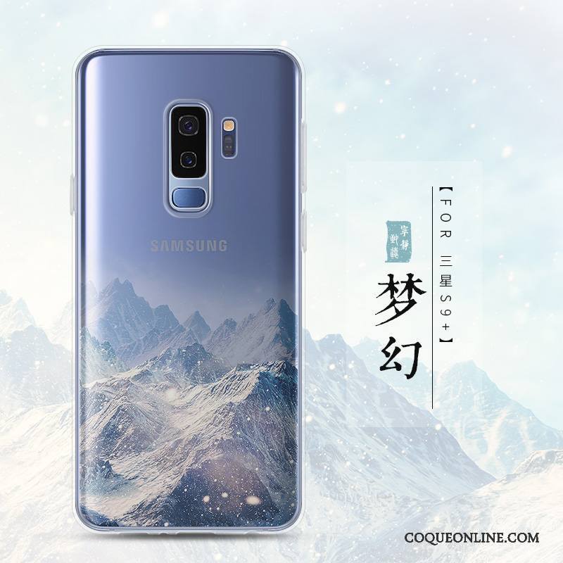 Samsung Galaxy S9+ Coque De Téléphone Transparent Incassable Fluide Doux Paysage Créatif Silicone