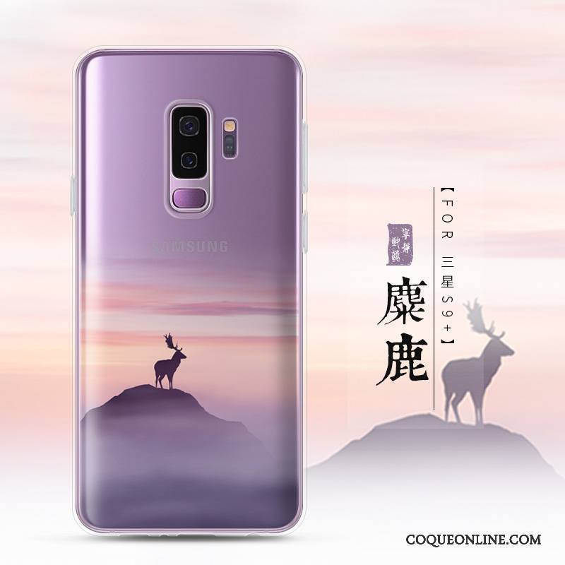 Samsung Galaxy S9+ Coque De Téléphone Transparent Incassable Fluide Doux Paysage Créatif Silicone