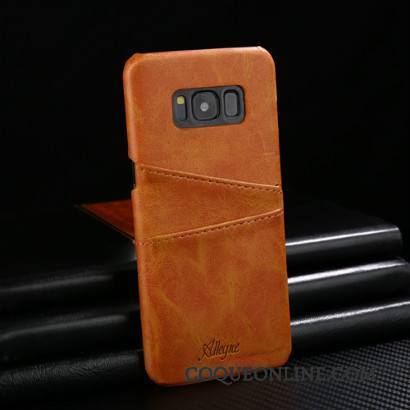 Samsung Galaxy S9+ Coque Mode Cuir Véritable Incassable Protection Rouge Couvercle Arrière