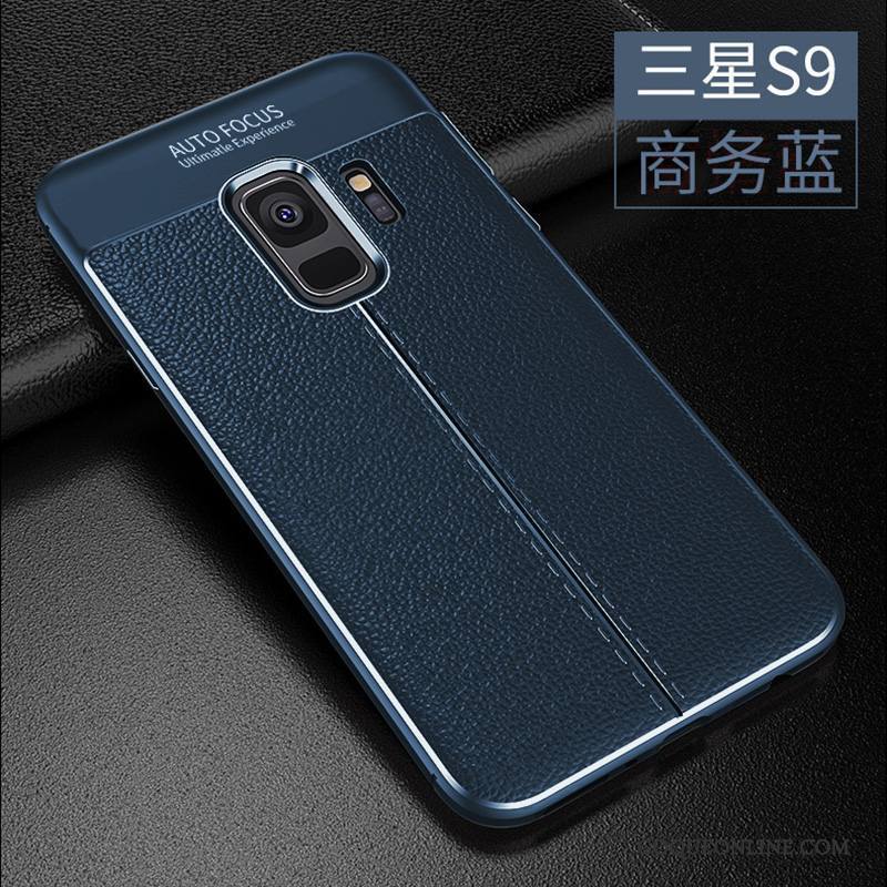 Samsung Galaxy S9 Coque Modèle Fleurie Protection Bleu De Téléphone Incassable Cuir