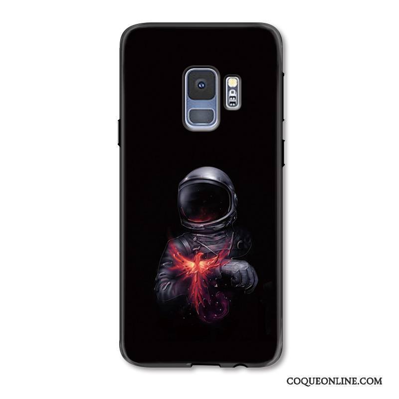 Samsung Galaxy S9+ Coque Noir Gaufrage Peinture Étoile Protection Personnalité Créatif