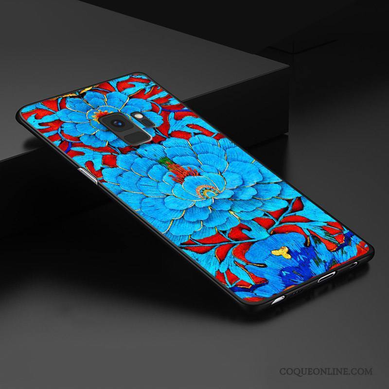 Samsung Galaxy S9+ Coque Personnalisé Étui Tout Compris Dimensionnel Gaufrage Style Chinois Protection