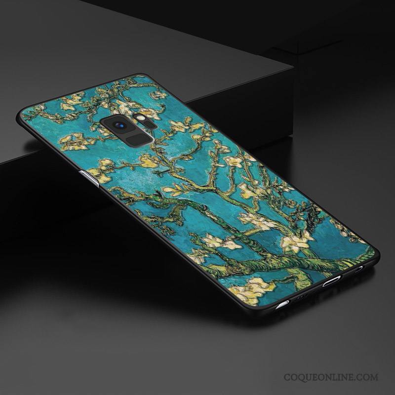 Samsung Galaxy S9+ Coque Personnalisé Étui Tout Compris Dimensionnel Gaufrage Style Chinois Protection