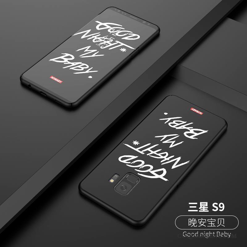 Samsung Galaxy S9 Coque Personnalité Étui Protection Marque De Tendance Noir Tout Compris Difficile