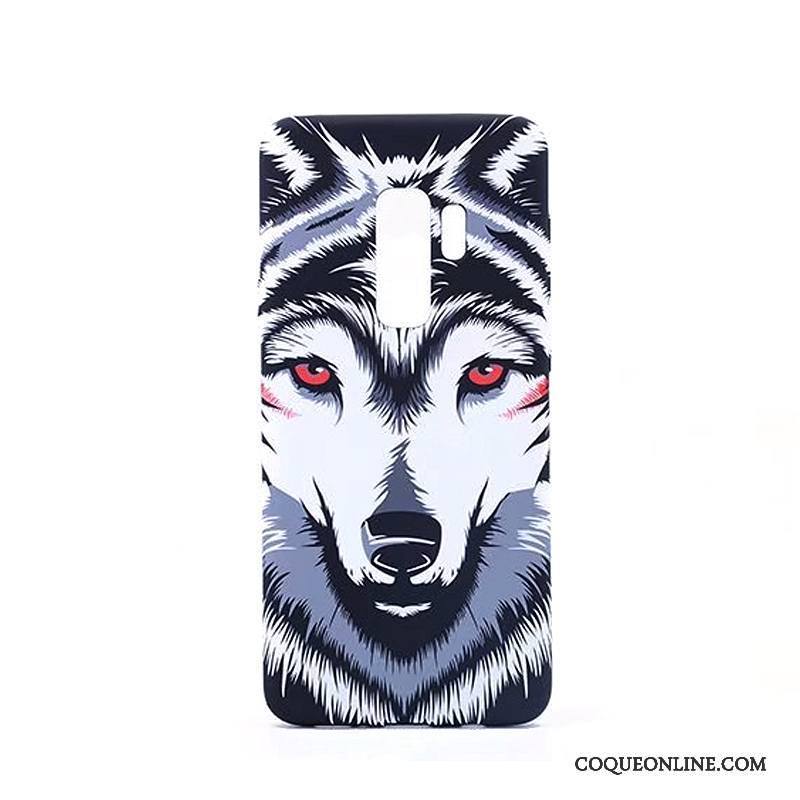 Samsung Galaxy S9+ Coque Protection Gaufrage Difficile Lumineuses Dessin Animé Bleu Fluide Doux