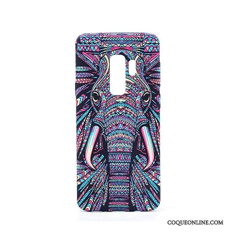 Samsung Galaxy S9+ Coque Protection Gaufrage Difficile Lumineuses Dessin Animé Bleu Fluide Doux