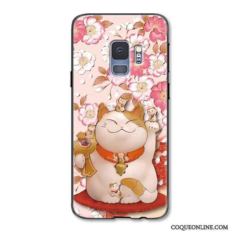 Samsung Galaxy S9 Coque Rouge Chat Incassable Protection Sakura De Fête Charmant