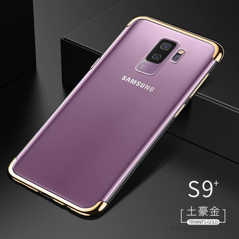 Samsung Galaxy S9+ Coque Silicone Créatif Très Mince Or Tout Compris Tendance Fluide Doux